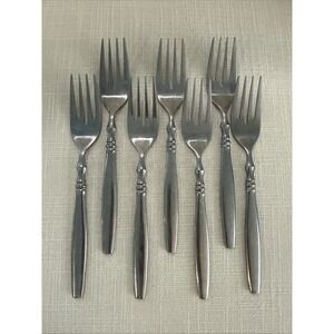 Reed & Barton PERTH Stainless Flatware 7 Salad Forks 6 5/8" Rebacraft Japan